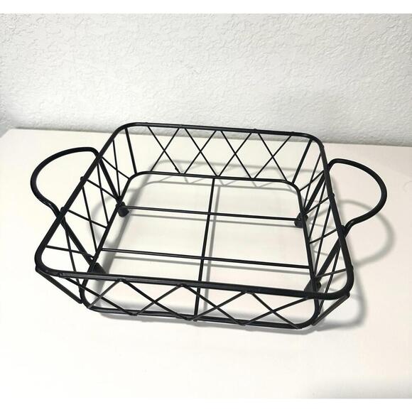 Temptations By Tara Black Casserole Square Wire Basket/Napkin Holder  8 in x 8in - Picture 7 of 7